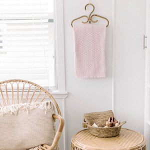 Diamond knit baby blanket - Blush Pink - Aidenandava
