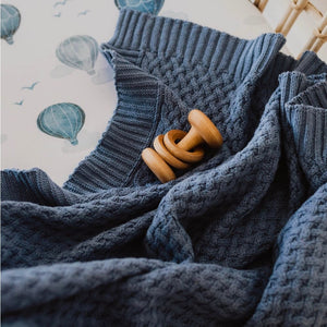 Diamond knit baby blanket - River - Aidenandava