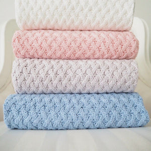 Diamond knit baby blanket - Warm Grey - Aidenandava