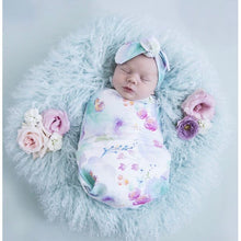 Load image into Gallery viewer, Sweet Petal snuggle swaddle &amp; topknot set - Aidenandava
