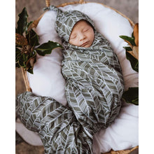 Load image into Gallery viewer, Tribal baby jersey wrap &amp; beanie set - Aidenandava
