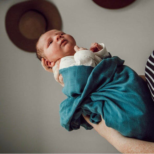 Azure organic muslin wrap - Aidenandava