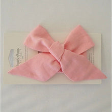 Load image into Gallery viewer, Baby Pink linen bow headband wrap - Aidenandava