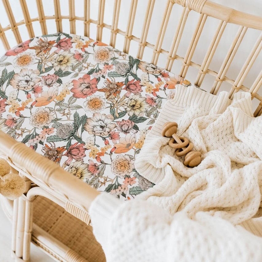 Bassinet sheet & change pad cover - Australiana - Aidenandava