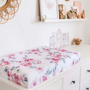 Bassinet sheet & change pad cover - Lilac skies - Aidenandava