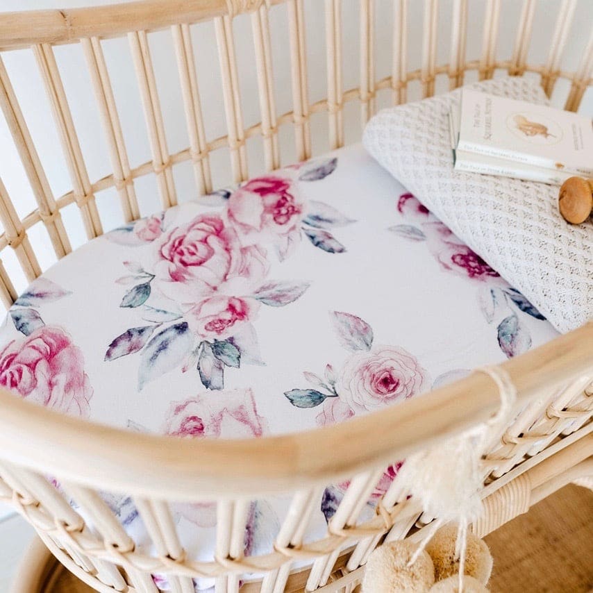 Bassinet sheet & change pad cover - Lilac skies - Aidenandava