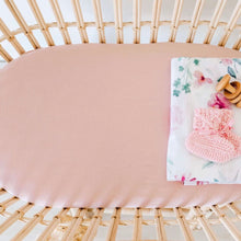 Load image into Gallery viewer, Bassinet sheet &amp; change pad cover - Lullaby Pink - Aidenandava