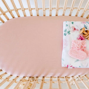 Bassinet sheet & change pad cover - Lullaby Pink - Aidenandava