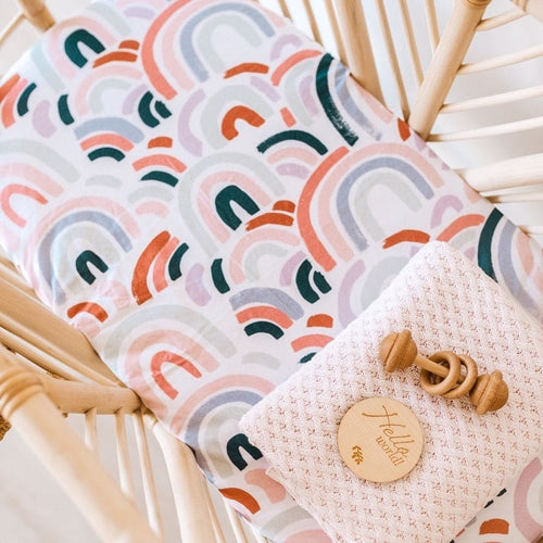 Bassinet sheet & change pad cover - Rainbow Baby - Aidenandava