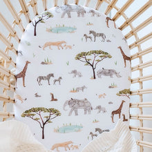 Load image into Gallery viewer, Bassinet sheet &amp; change pad cover - Safari - Aidenandava