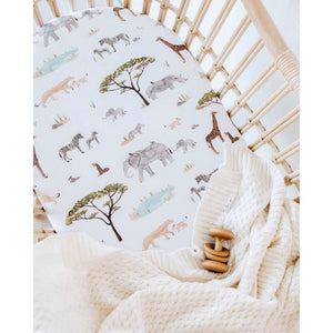 Bassinet sheet & change pad cover - Safari - Aidenandava