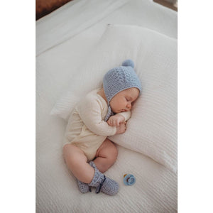 Bonnet & Booties set - Blue - Aidenandava