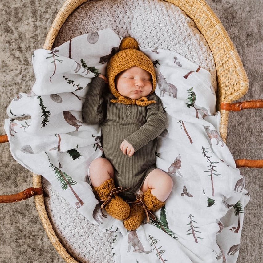 Bonnet & Booties set - Bronze - Aidenandava