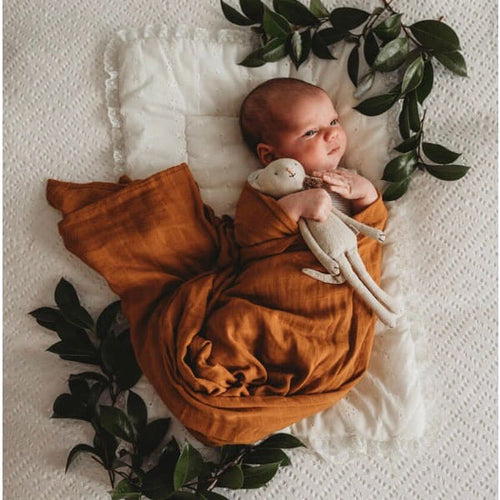 Bronze organic muslin wrap - Aidenandava