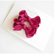 Load image into Gallery viewer, Burgundy Bow clip - Small pair - Aidenandava