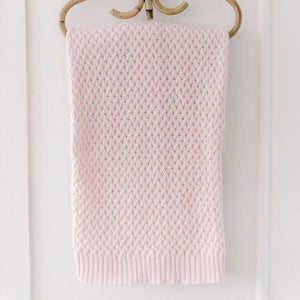 Diamond knit baby blanket - Blush Pink - Aidenandava