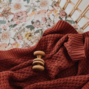Diamond knit baby blanket - Umber - Aidenandava