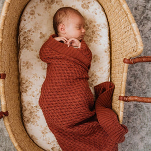 Diamond knit baby blanket - Umber - Aidenandava