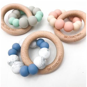 DUO Silicone & Beech wood teether - Aidenandava