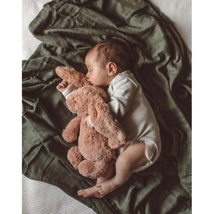Dusty Olive organic muslin wrap - Aidenandava