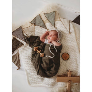 Dusty Olive organic muslin wrap - Aidenandava