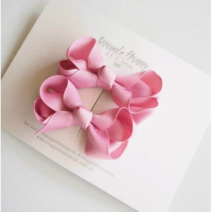 Dusty Pink bow clip - Small pair - Aidenandava