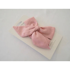 Dusty Pink Linen bow headband wrap - Aidenandava