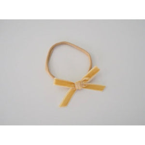 Gold petite velvet bow - Aidenandava