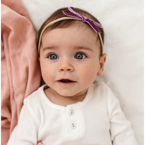 Grape petite velvet bow - Aidenandava