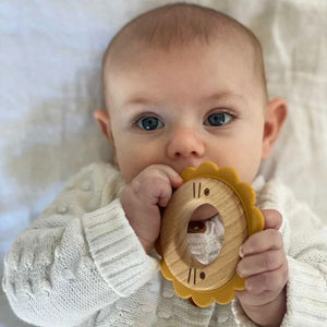 Lee The Lion Wood & Silicone Teether