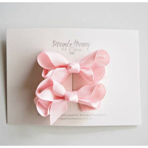 Light Pink bow clip - Small pair - Aidenandava