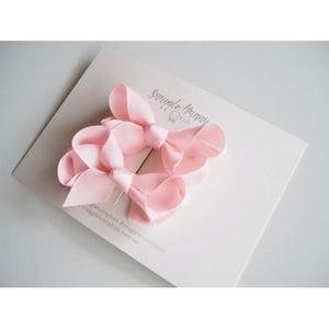 Light Pink bow clip - Small pair - Aidenandava