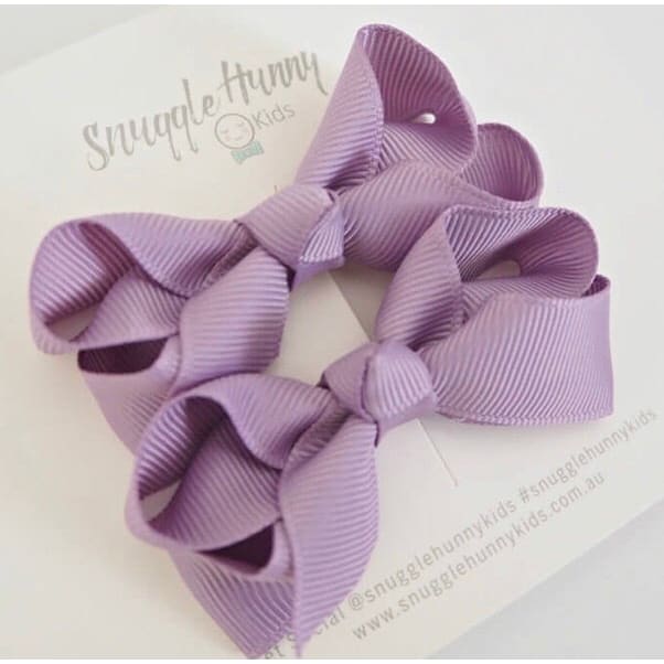 Lilac bow clip - Small pair - Aidenandava