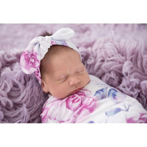 Lilac Skies snuggle swaddle & topknot set - Aidenandava