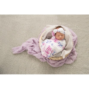 Lilac Skies snuggle swaddle & topknot set - Aidenandava