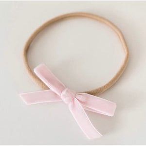 Lullaby Pink petite velvet bow - Aidenandava