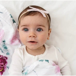 Lullaby Pink petite velvet bow - Aidenandava