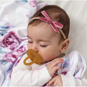 Mauve petite velvet bow - Aidenandava