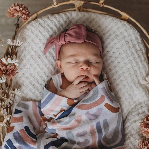 Mauve topknot headband - Aidenandava