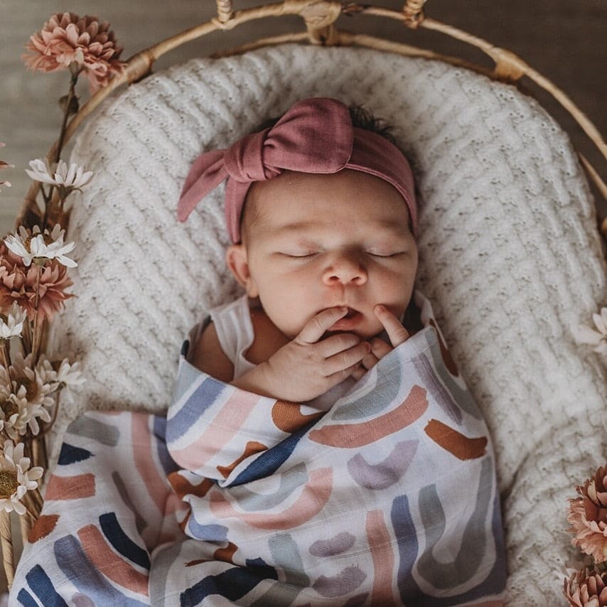 Mauve topknot headband - Aidenandava