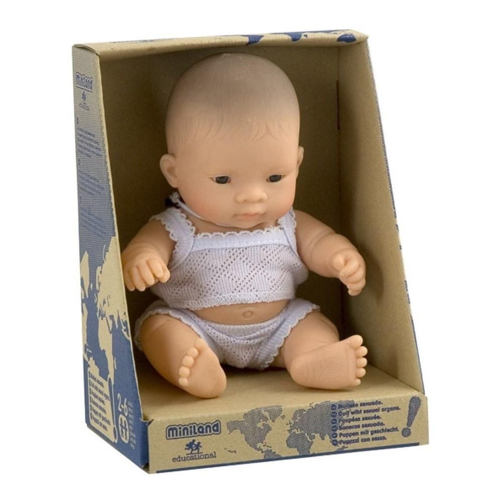 Miniland Doll - Anatomically Correct Baby, Asian Boy, 21 cm PRE ORDER - Aidenandava