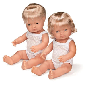 Miniland Doll - Anatomically Correct Baby, Caucasian Boy, 38 cm PRE ORDER - Aidenandava