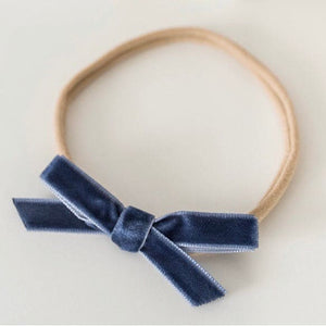 Moonlight Blue petite velvet bow - Aidenandava