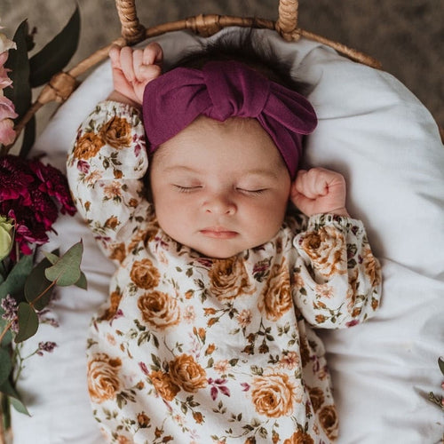 Mulberry topknot headband