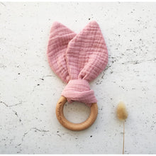 Load image into Gallery viewer, Muslin Bunny teether - Peony