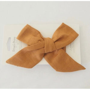 Mustard Linen bow headband wrap - Aidenandava