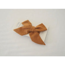 Load image into Gallery viewer, Mustard Linen bow headband wrap - Aidenandava