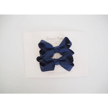 Load image into Gallery viewer, Navy bow clip - Small pair - Aidenandava