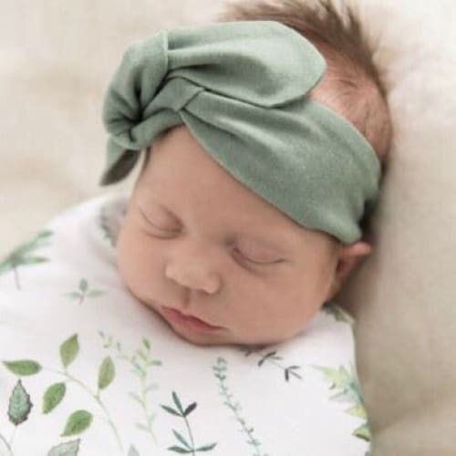 Olive topknot headband - Aidenandava