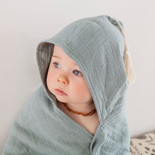 Load image into Gallery viewer, Organic Muslin Hooded Towel - Sage